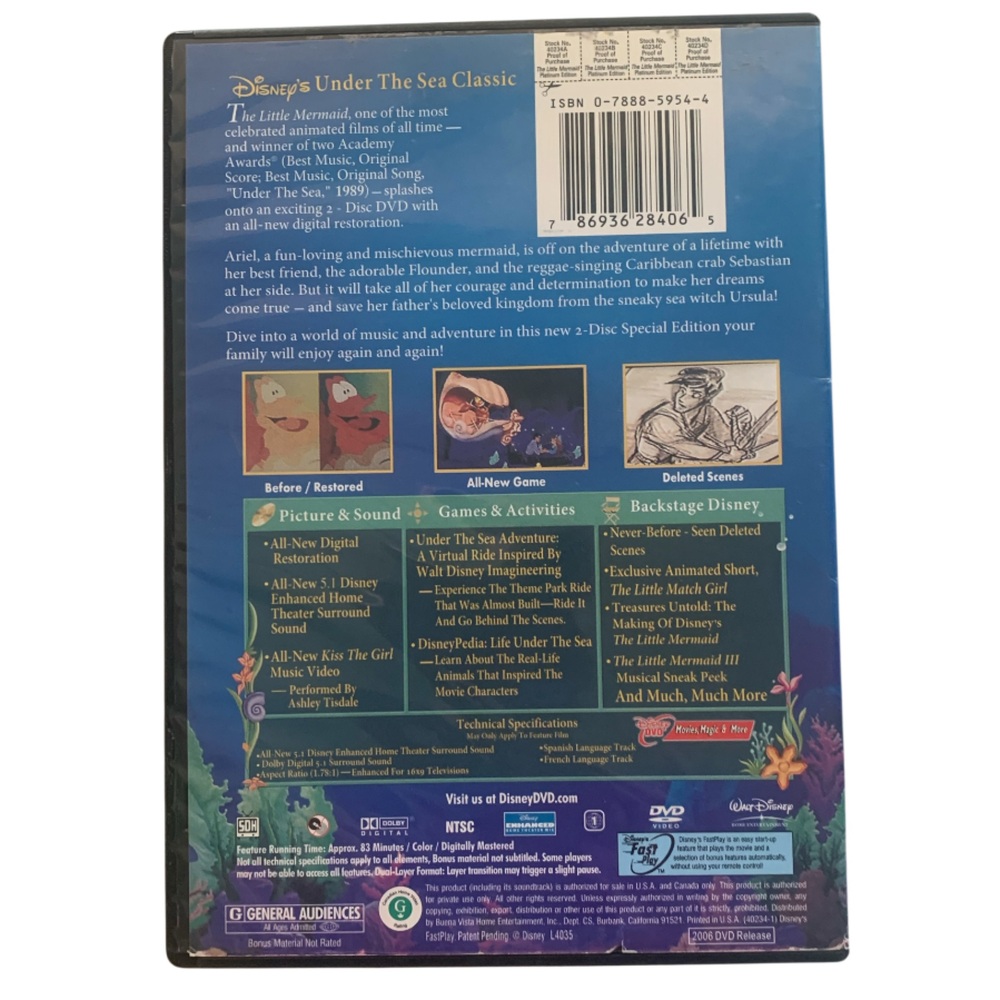The Little Mermaid - Disney Two Disc Platinum Edition - Picture 3 of 7